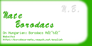 mate borodacs business card